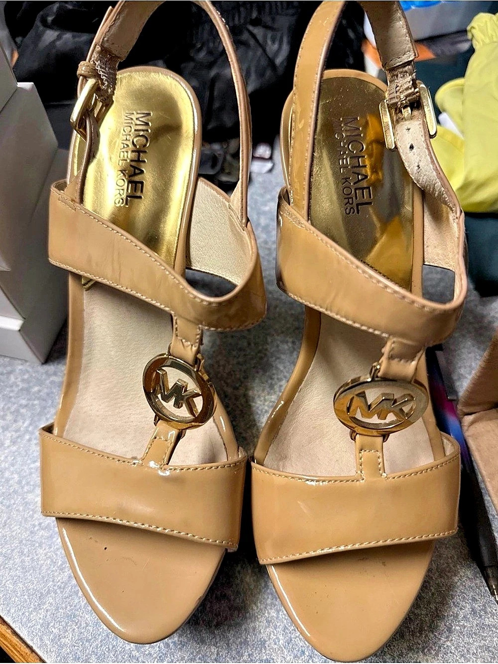 Michael Kors Strappy Platform Sandals in Brown